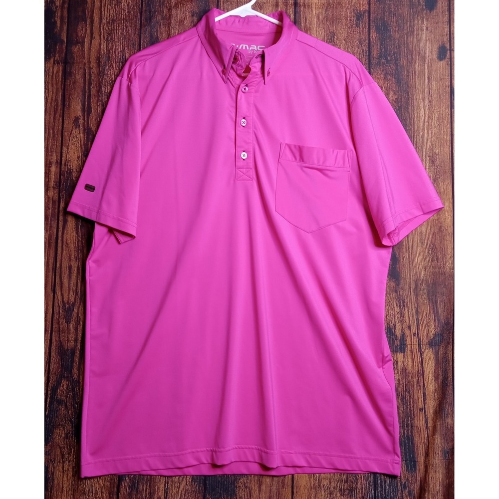 G-Mac by Kartel‎ Men's Golf Polo Short Sleeve Button Down Size Medium Rose